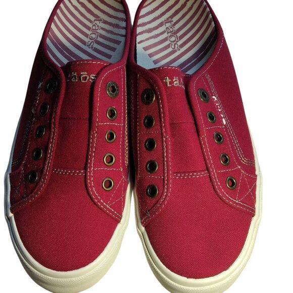 Toas EZ Soul Red Canvas Slip On Mule Sneakers Size 9 - Picture 9 of 16